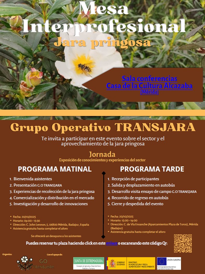 GO TRANSJARA organiza la Mesa Interprofesional de la Jara Pringosa en Mérida