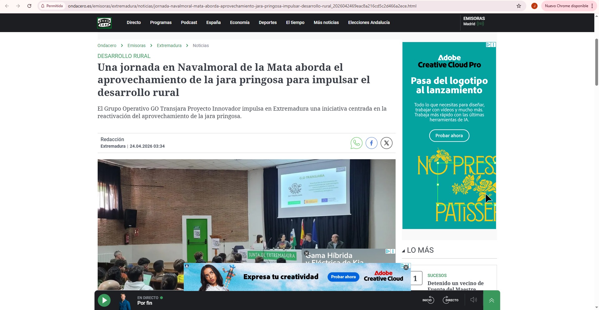 Una jornada en Navalmoral de la Mata aborda el aprovechamiento de la jara pringosa para impulsar el desarrollo rural
